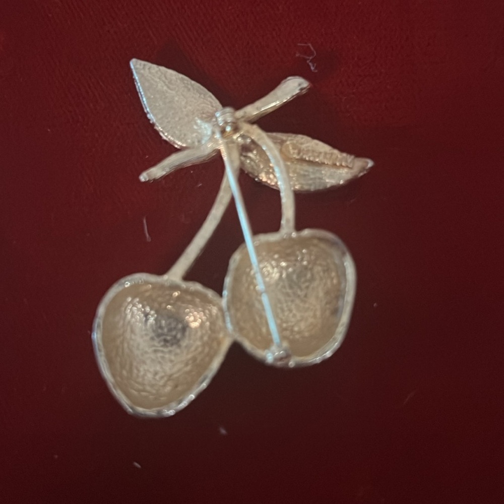 1960s Sarah Coventry Double Cherry Brooch - Picture 2 of 2
